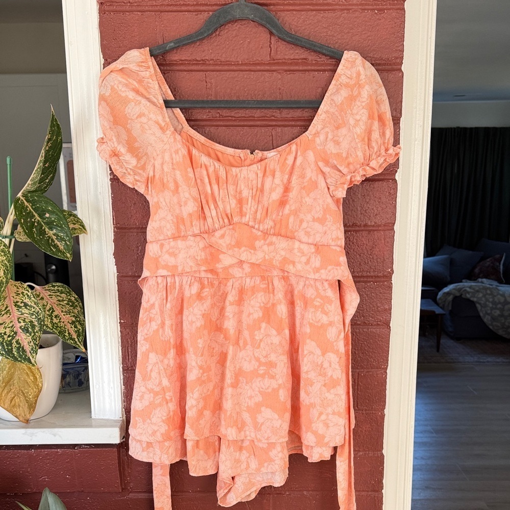 Altar'd State Peach Floral Romper